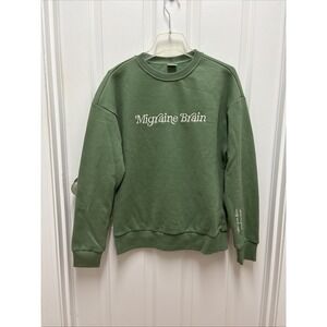 Migraine Brain Green Crewneck Sweatshirt‎ – Unisex Cozy Pullover - Medium